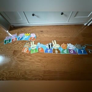 Peppa Pig Happy Birthday Banner - Pink, Blue, Green